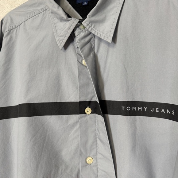 Tommy Jeans Gray Button Shirt Jacket Men’s XL Spellout Macau - Picture 3 of 6